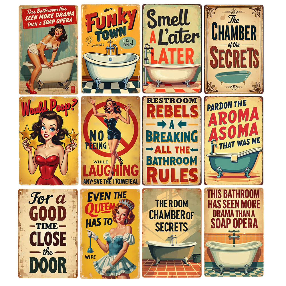Funny Bathroom Rules Vintage M - Home Bathroom Rules ulasan dan harga