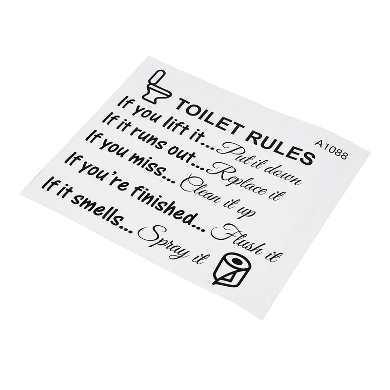 AS60-10X Toilet Rules Bathroom - Home Bathroom Rules ulasan dan harga