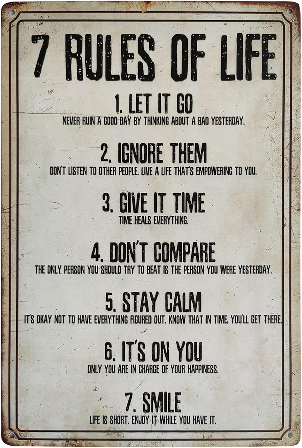 7 Rules of Life Vintage Metal  - Home Bathroom Rules ulasan dan harga