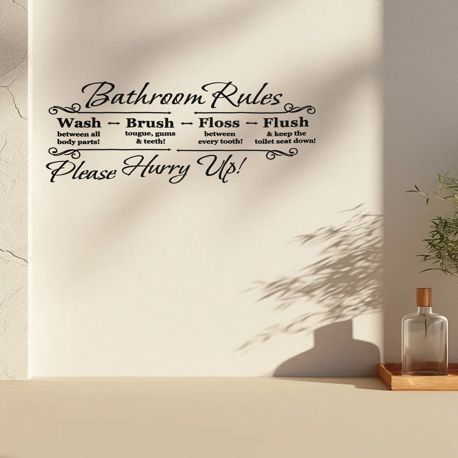 Bathroom Rules Wall Sticker Re - Home Bathroom Rules ulasan dan harga