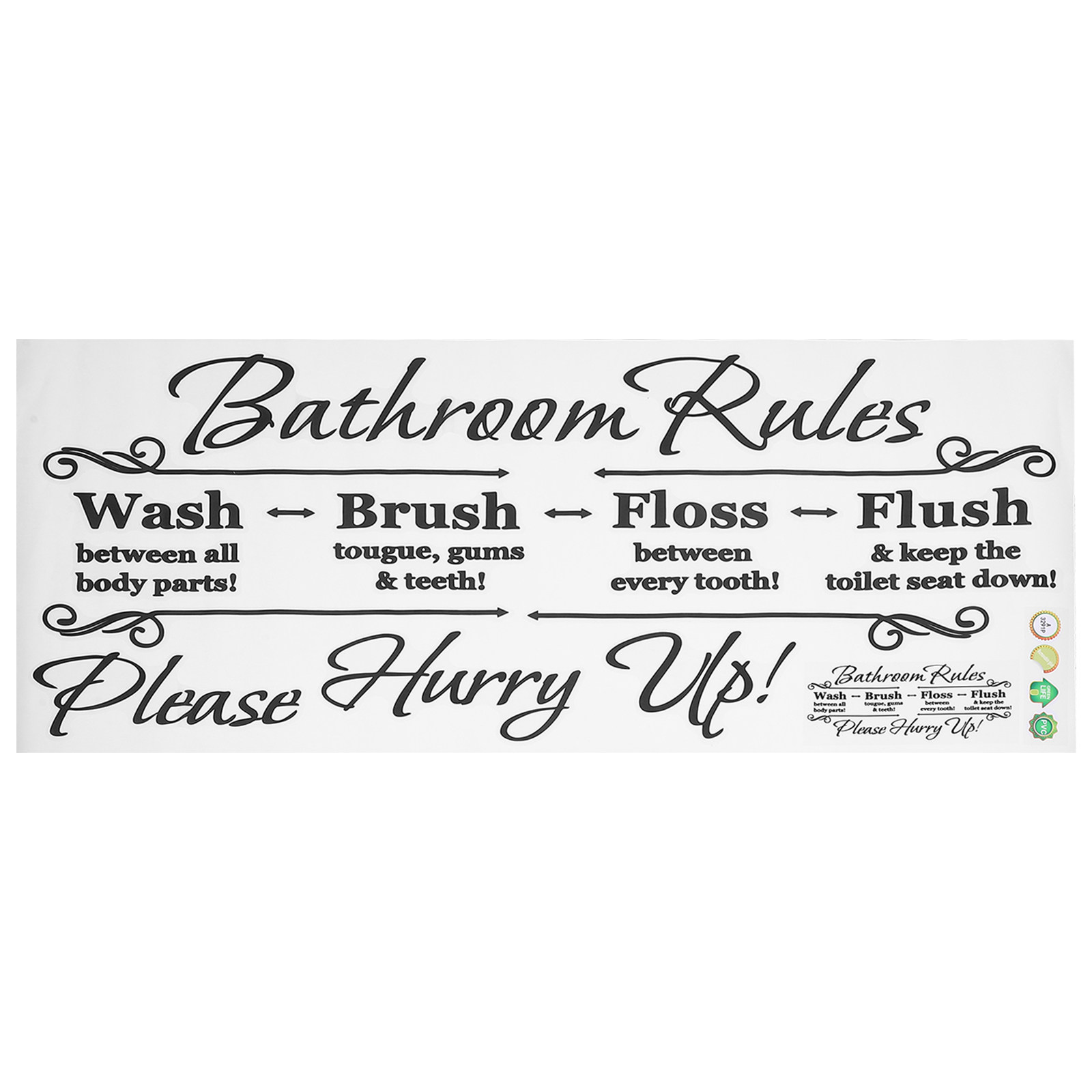 Bathroom Rules Wall Sticker Re - Home Bathroom Rules ulasan dan harga