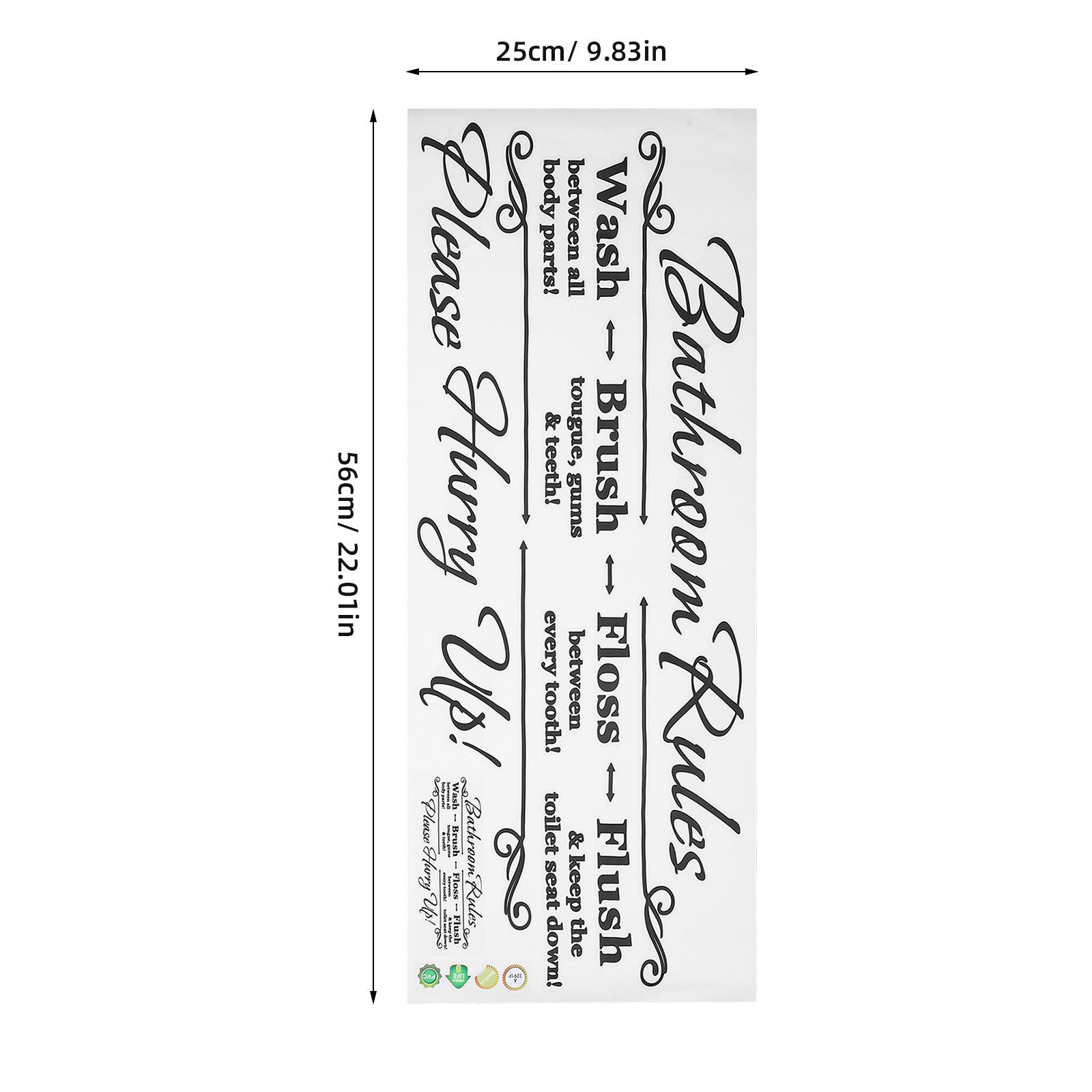 Bathroom Rules Wall Sticker Re - Home Bathroom Rules ulasan dan harga