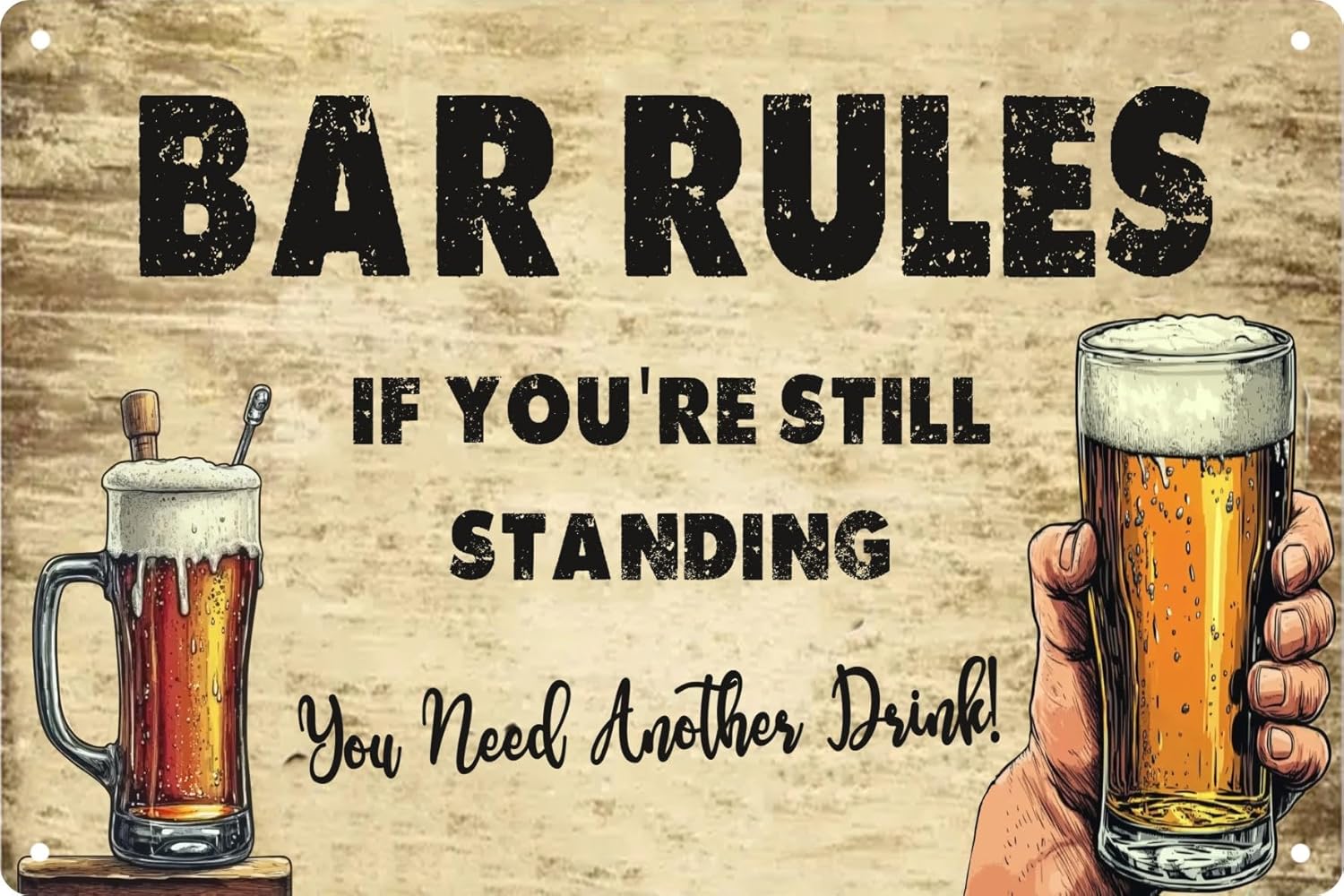 Funny Retro Metal Tin Sign Bar - Home Bathroom Rules ulasan dan harga