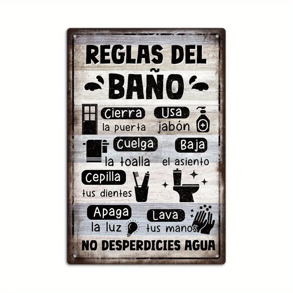 1pc Spanish Vintage Bathroom R - Home Bathroom Rules ulasan dan harga