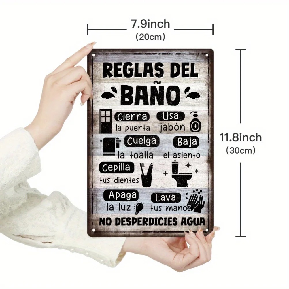 1pc Spanish Vintage Bathroom R - Home Bathroom Rules ulasan dan harga
