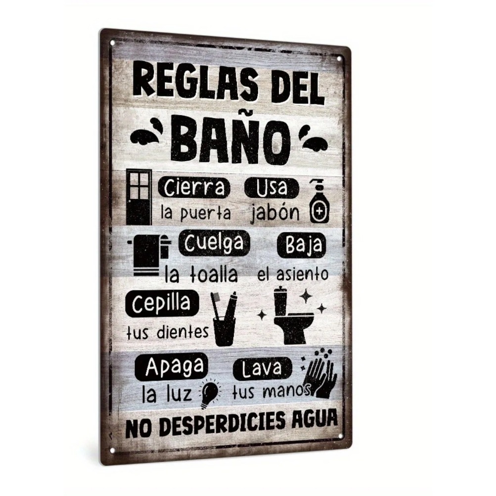 1pc Spanish Vintage Bathroom R - Home Bathroom Rules ulasan dan harga