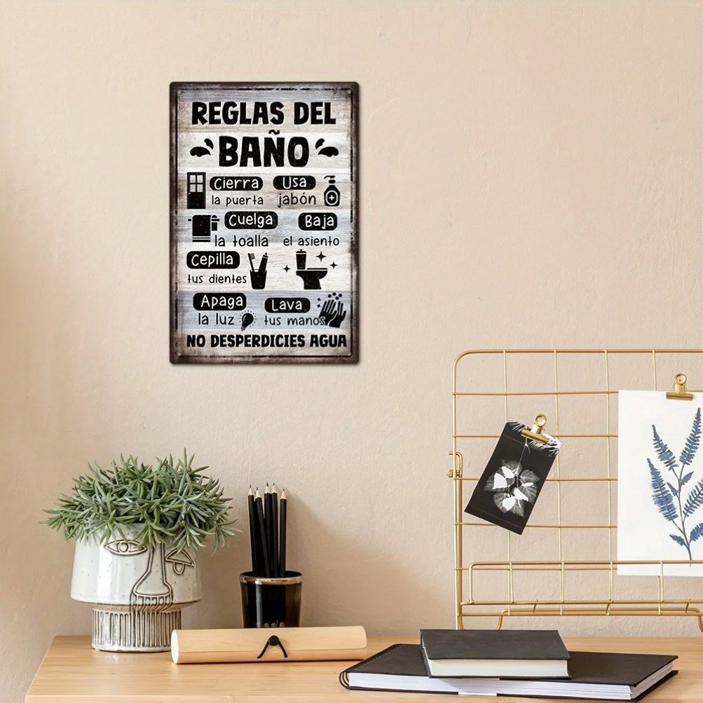 1pc Spanish Vintage Bathroom R - Home Bathroom Rules ulasan dan harga
