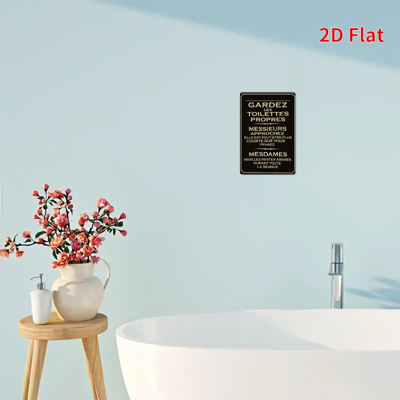2D Vintage Metal Sign French B - Home Bathroom Etiquette ulasan dan harga