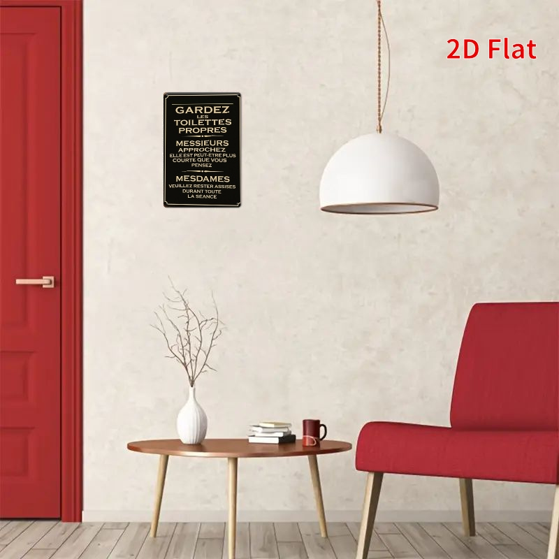 2D Vintage Metal Sign French B - Home Bathroom Etiquette ulasan dan harga