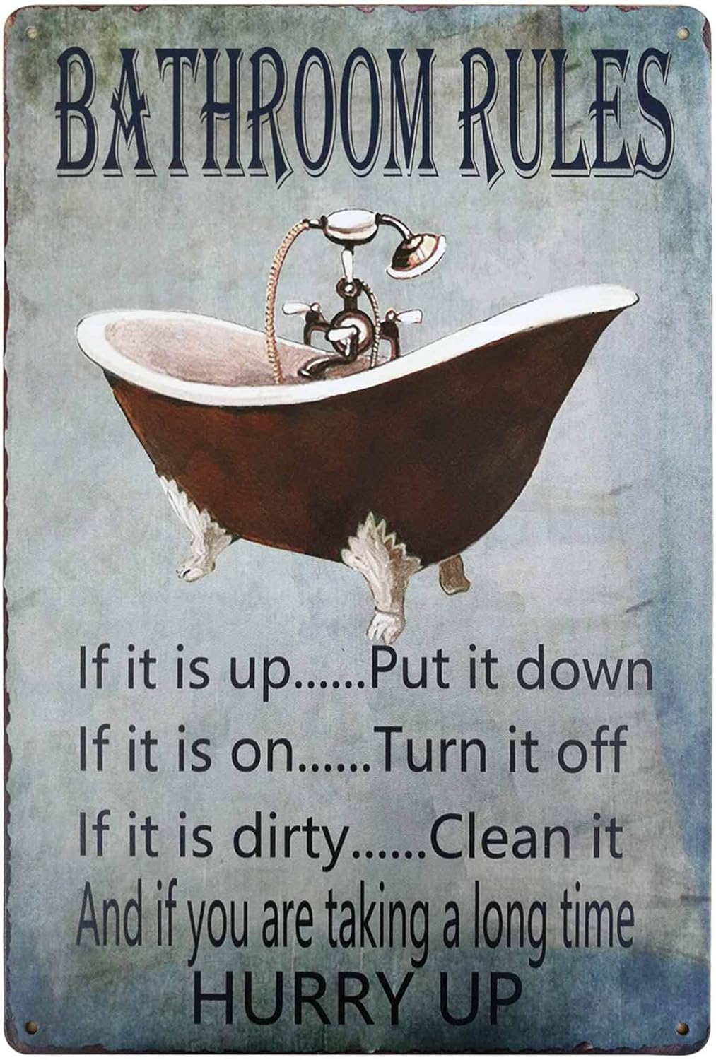 PXIYOU Rustic Bathroom Rules T - Home Bathroom Rules ulasan dan harga