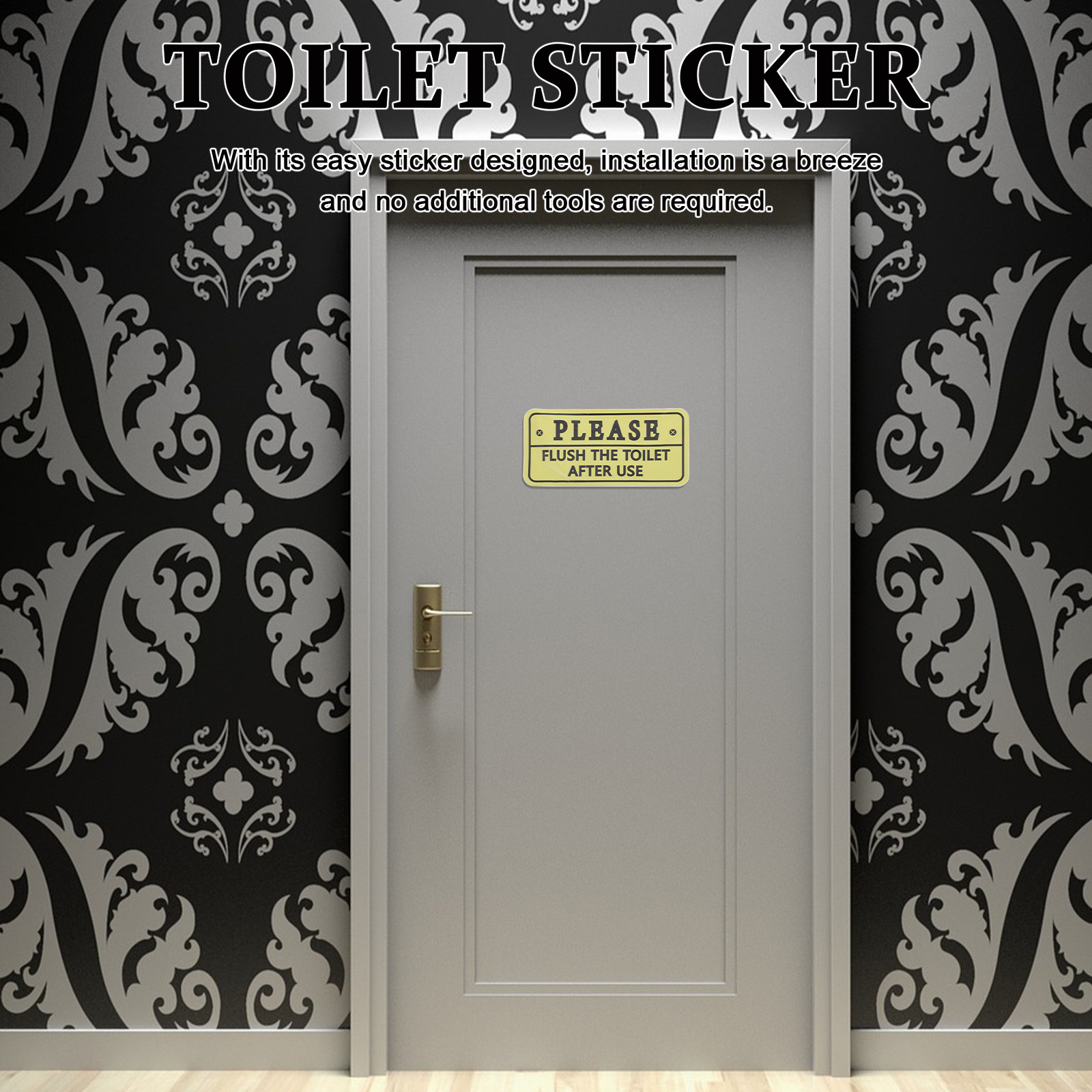 2Pcs Toilet Reminder Decal Wat - Home Bathroom Etiquette ulasan dan harga