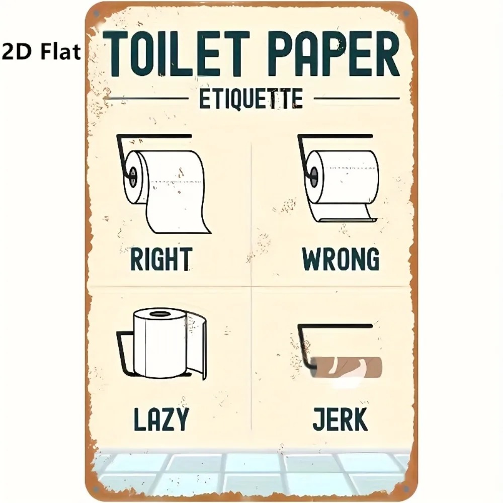 Humorous 2D Flat Toilet Paper  - Home Bathroom Etiquette ulasan dan harga