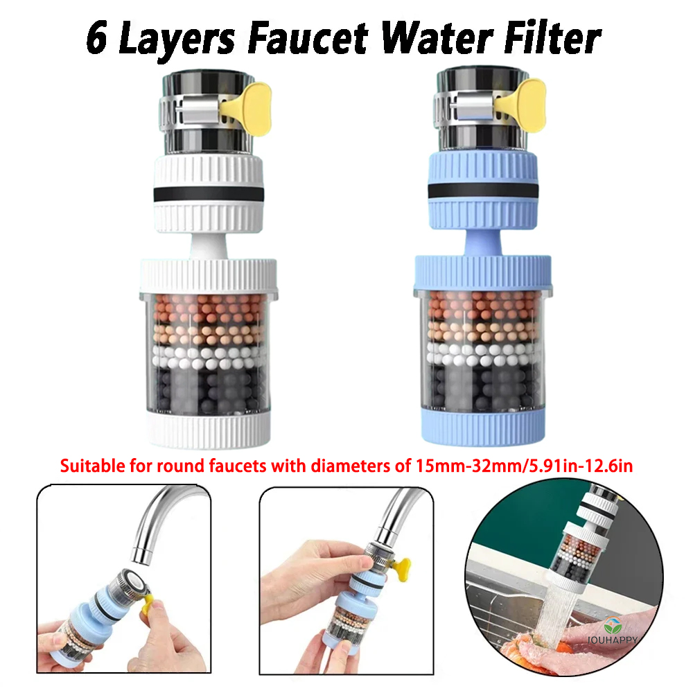 6 Layers Faucet Water Filter U - Home Bathroom Water Filter ulasan dan harga